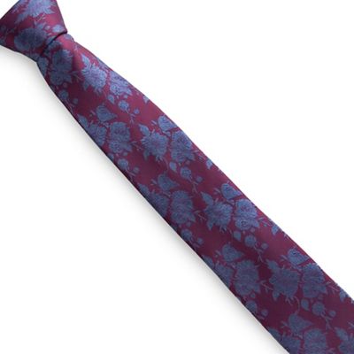 Wine Floral Tie